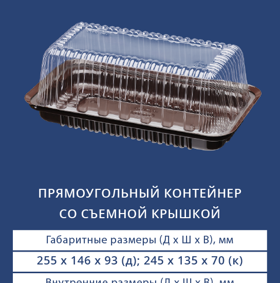 3542/3540 Прямоугольный контейнер со съемной крышкой
